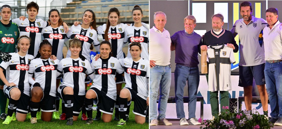 Staffetta in val di Sole tra il Parma calcio maschile e quello femminile